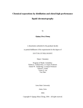 Luận án tiến sĩ chemical separations by distillation and chiral high performance liquid chromatography