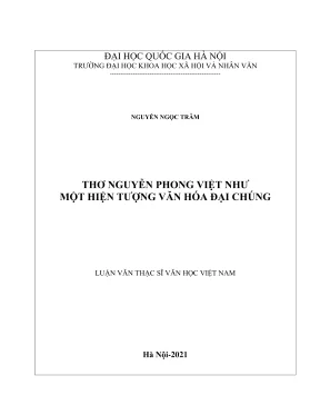 Luận văn thạc sĩ văn học thơ nguyễn phong việt như một hiện tượng văn hóa đại chúng