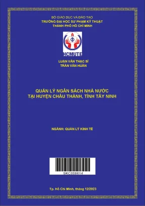 Luận văn thạc sĩ quản lý ngân sách nhà nước tại huyện châu thành tỉnh tây ninh