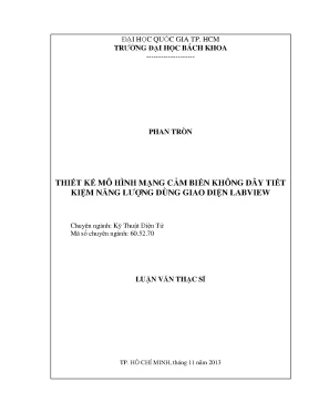 Luận văn thạc sĩ kỹ thuật điện tử thiết kế mô hình mạng cảm biến không dây tiết kiệm năng lượng dùng giao diện labview