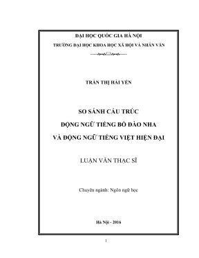 Luận văn thạc sĩ ngôn ngữ học so sánh cấu trúc động ngữ tiếng bồ đào nha và động ngữ tiếng việt hiện đại