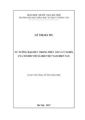 Luận văn thạc sĩ tôn giáo học tư tưởng đạo đức trong phúc âm và ý nghĩa của nó đối với xã hội việt nam hiện nay