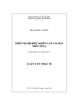 Luận văn thạc sĩ kỹ thuật điện tử thiết kế bộ điều khiển can cài đặt trên fpga