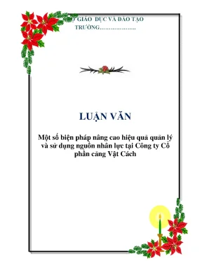 Luận văn một số biện pháp nâng cao hiệu quả quản lý và sử dụng nguồn nhân lực tại công ty cổ phần cảng vật cách