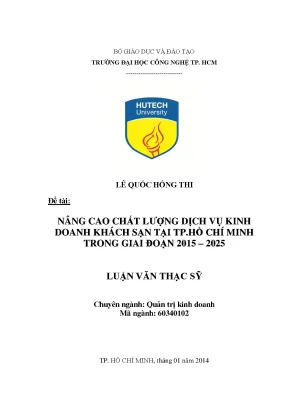 Luận văn thạc sĩ quản trị kinh doanh nâng cao chất lượng dịch vụ kinh doanh khách sạn nhằm phát triển bền vững ngành du lịch tại tp hồ chi minh trong giai đoạn 2015 2025