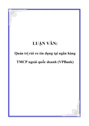 Luận văn quản trị rủi ro tín dụng tại ngân hàng tmcp ngoài quốc doanh vpbank