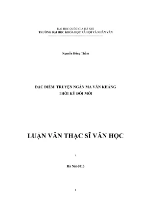 Luận văn thạc sĩ văn học đặc điểm truyện ngắn ma văn kháng thời kỳ đổi mới