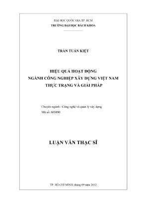Luận văn thạc sĩ quản lý xây dựng hiệu quả hoạt động ngành công nghiệp xây dựng việt nam thực trạng và giải pháp