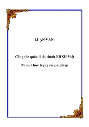 Luận văn hay công tác quản lí tài chính bhxh việt nam thực trạng và giải pháp