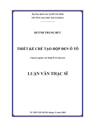 Luận văn thạc sĩ kỹ thuật ô tô máy kéo thiết kế chế tạo hộp đen ô tô