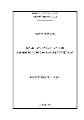 Luận văn thạc sĩ luật học giảng dạy quyền con người tại một số cơ sở đào tạo luật ở việt nam
