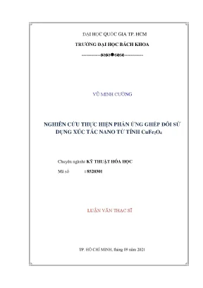 Luận văn thạc sĩ kỹ thuật hóa học nghiên cứu thực hiện phản ứng ghép đôi sử dụng xúc tác nano từ tính cufe2o4