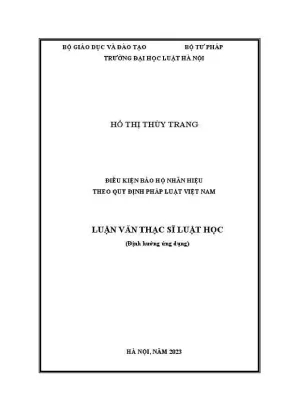 Luận văn thạc sĩ luật học điều kiện bảo hộ nhãn hiệu theo quy định pháp luật việt nam
