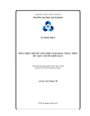 Luận văn thạc sĩ khoa học máy tính phát hiện mô típ với chiều dài khác nhau trên dữ liệu chuỗi thời gian