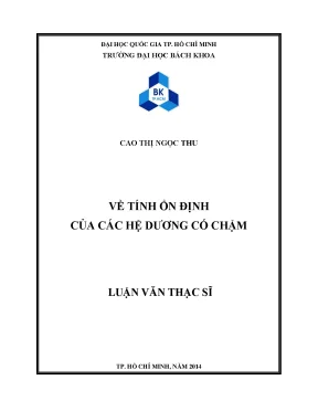 Luận văn thạc sĩ toán ứng dụng về tính ổn định của các hệ dương có chậm
