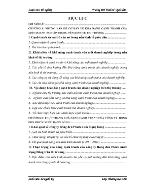 Luận văn một số biện pháp nhằm nâng cao khả năng cạnh tranh của công ty bóng đèn phích nước rạng đông