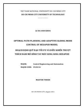 Luận văn thạc sĩ kỹ thuật điều khiển và tự động hóa optimal path planning and adaptive sliding mode control of hexapod model