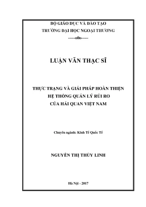 Luận văn thạc sĩ kinh tế thực trạng và giải pháp hoàn thiện hệ thống quản lý rủi ro của hải quan việt nam