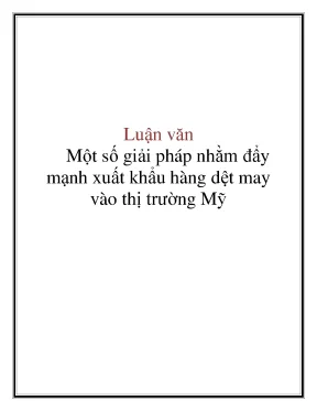 Luận văn một số giải pháp nhằm đẩy mạnh xuất khẩu hàng dệt may vào thị trường mỹ