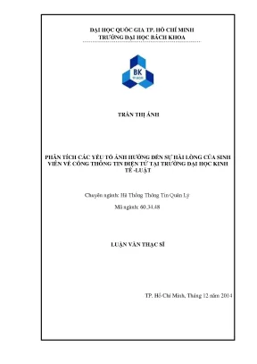 Luận văn thạc sĩ hệ thống thông tin quản lý phân tích các yếu tố ảnh hưởng đến sự hài lòng của sinh viên về cổng thông tin điện tử tại trường đại học kinh tếluật