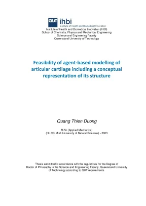 Luận án tiến sĩ feasibility of agentbased modelling of articular cartilage including a conceptual representation of its structure