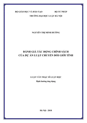 Luận văn thạc sĩ luật học đánh giá tác động chính sách của dự án luật chuyển đổi giới tính