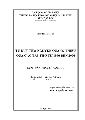 Luận văn thạc sĩ văn học tư duy thơ nguyễn quang thiều qua các tập thơ từ 1990 đến 2000