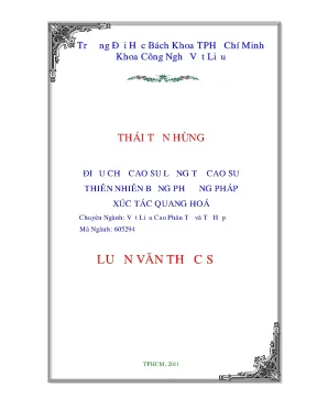 Luận văn thạc sĩ công nghệ vật liệu điều chế cao su lỏng từ cao su thiên nhiên bằng phương pháp xúc tác quang hóa