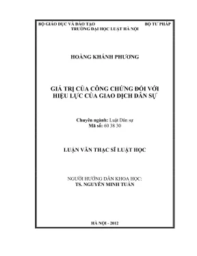 Luận văn thạc sĩ luật học giá trị của công chứng đối với hiệu lực của giao dịch dân sự