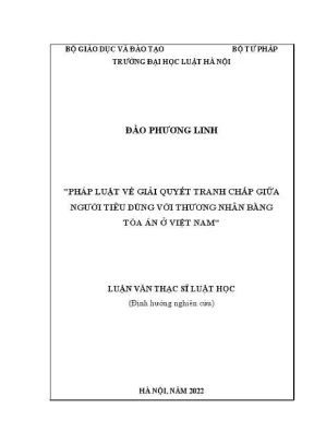 Luận văn thạc sĩ luật học pháp luật về giải quyết tranh chấp giữa người tiêu dùng với thương nhân bằng toà án ở việt nam