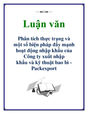 Luận văn phân tích thực trạng và một số biện pháp đẩy mạnh hoạt động nhập khẩu của công ty xuất nhập khẩu và kỹ thuật bao bì packexport
