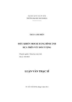 Luận văn thạc sĩ khoa học máy tính điều khiển mouse bằng hình ảnh dựa trên vết đối tượng