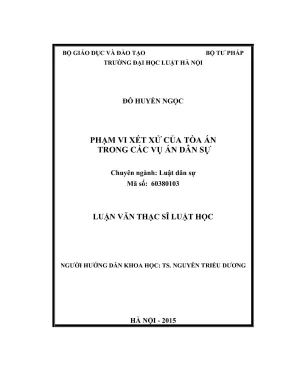 Luận văn thạc sĩ luật học phạm vi xét xử của tòa án trong các vụ án dân sự