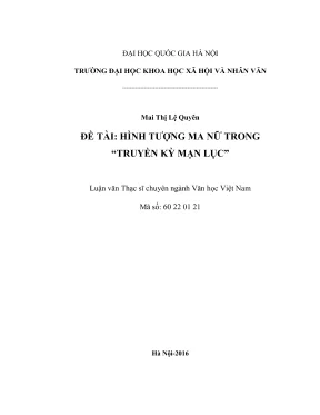 Luận văn thạc sĩ văn học hình tượng ma nữ trong truyền kỳ mạn lục