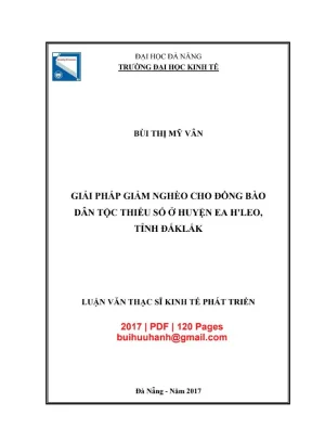 Luận văn thạc sĩ quản lý kinh tế giải pháp giảm nghèo cho đồng bào dân tộc thiểu số ở huyện ea hleo tỉnh đắk lắk