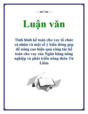 Luận văn tình hình kế toán cho vay tổ chức cá nhân và một số ý kiến đóng góp để nâng cao hiệu quả công tác kế toán cho vay của ngân hàng nông nghiệp và phát triển nông thôn từ liêm