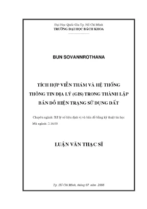 Luận văn thạc sĩ xử lý số liệu định vị và bản đồ tích hợp viễn thám và hệ thống thông tin địa lý gis trong thành lập bản đồ hiện trạng sử dụng đất