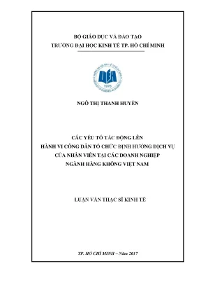 Luận văn thạc sĩ kinh tế các yếu tố tác động lên hành vi công dân tổ chức định hướng dịch vụ của nhân viên tại các doanh nghiệp ngành hàng không việt nam