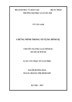 Luận văn thạc sĩ luật học chứng minh trong tố tụng hình sự