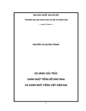 Luận văn thạc sĩ ngôn ngữ học so sánh cấu trúc danh ngữ tiếng bồ đào nha và danh ngữ tiếng việt hiện đại