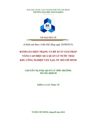 Luận văn thạc sĩ quản lý môi trường đánh giá hiện trạng và đề xuất giải pháp nâng cao hiệu quả quản lý nước thải khu công nghiệp tân tạo tp hồ chí minh