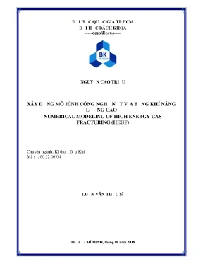 Luận văn thạc sĩ kỹ thuật dầu khí xây dựng mô hình nứt vỉa bằng khí năng lượng cao numerical modelling of high energy gas fracturing
