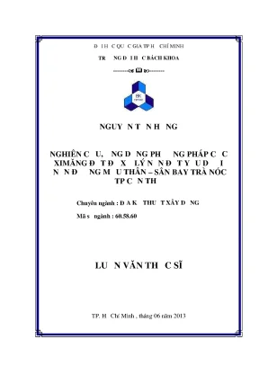 Luận văn thạc sĩ địa kỹ thuật xây dựng nghiên cứu ứng dụng phương pháp cọc xi măng đất để xử lý nền đất yếu dưới nền đường mậu thân sân bay trà nóc tp cần thơ