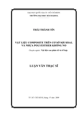 Luận văn thạc sĩ công nghệ vật liệu vật liệu composite trên cơ sở sợi sisal và nhựa polyesther không no
