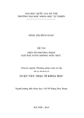 Luận văn thạc sĩ khoa học ngành toán sơ cấp một số phương pháp giải bài toán không mẫu mực