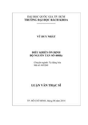 Luận văn thạc sĩ tự động hóa điều khiển ổn định bộ nguồn tần số 400hz