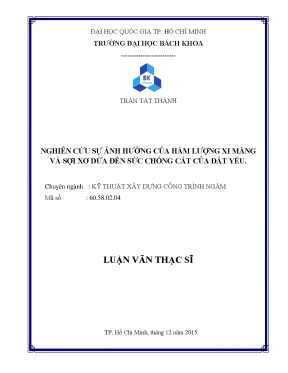 Luận văn thạc sĩ kỹ thuật xây dựng nghiên cứu sự ảnh hưởng của hàm lượng xi măng và sợi xơ dừa đến sức chống cắt của đất yếu