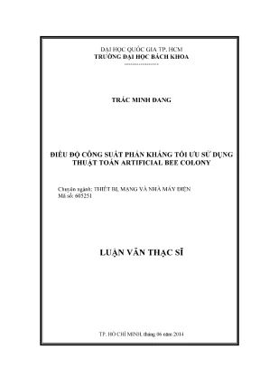 Luận văn thạc sĩ thiết bị mạng và nhà máy điện điều độ công suất phản kháng tối ưu sử dụng thuật toán artifical bee colony