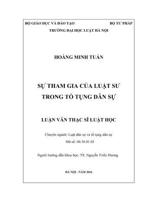 Luận văn thạc sĩ luật học sự tham gia của luật sư trong tố tụng dân sự
