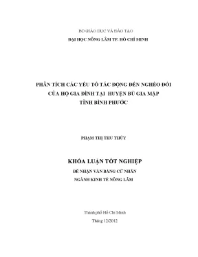 Luận văn tốt nghiệp phân tích các yếu tố tác động đến nghèo đói của hộ gia đình tại huyện bù gia mập tỉnh bình phước
